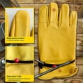 thumbnail image 2 of Guantes de jardinería para hombre/mujer, guantes de trabajo de piel de vaca, guantes de trabajo de jardín antiespinas y anticorte - engrosamiento amarillo, 2 of 5