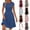 Navy, variant on POIUYTR Women Summer Ribbed Knit Dress Casual Crewneck Nipped Waist Short Sleeve Dresses Slim Stretch Dress