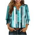 thumbnail image 2 of Jsaierl 3/4 Length Sleeve Cardigans for Women Summer Button Down Open Front Shirts Trendy Graphic Ladies Blouses Going Out Loose Fit Tunic Tops S-2XL, 2 of 5