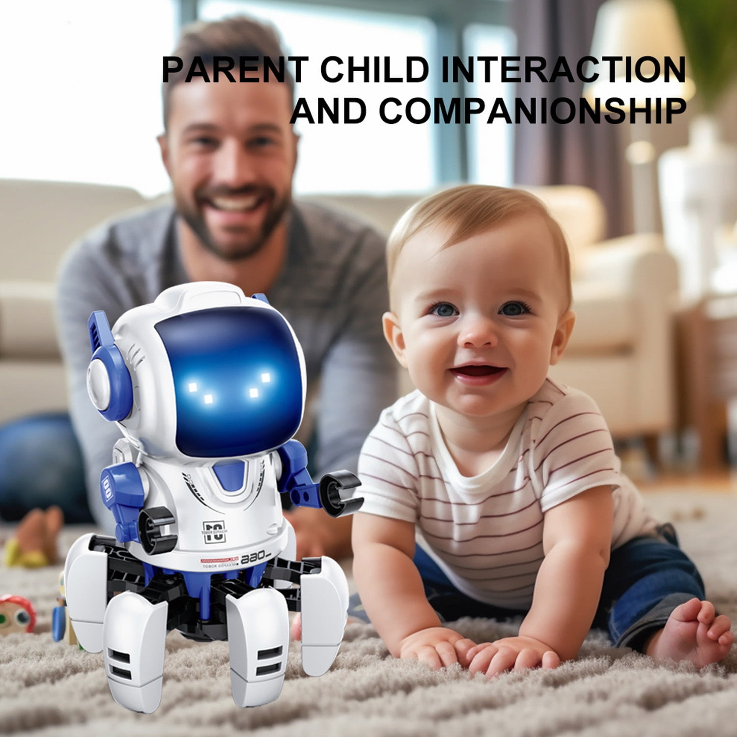Lvelia RC Robot Toy for Kids,Intelligent Programmable Remote Control Walking Singing Dancing Interactive Smart Robot with Auto-Demon, Music and LED Eyes, Birthday Gift for 3+ Years Old Boys Girls