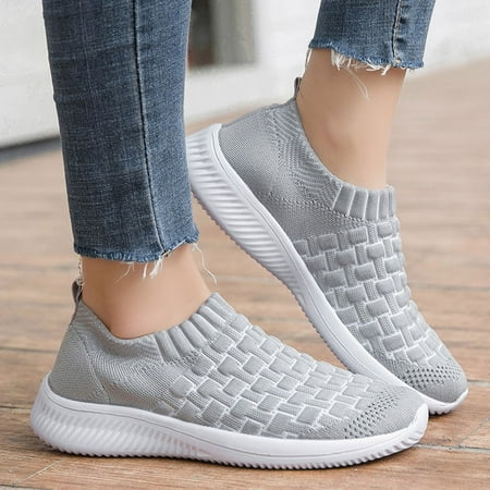 

YTJX Women Outdoor Mesh Slip-On Sports Shoes Runing Breathable Shoes Sneakers