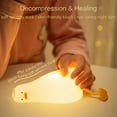 thumbnail image 4 of JZ-Lying Flat Duck Night Light, LED Lazy Duck Cute Lamp, Rechargeable 3 Level Dimmable Ducky Lay Lamp, Squishy Silicone Duck Light Laying Down, Bedside Touch Light Up Duck for Kids Sleep, 4 of 4