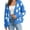 Lake blue, variant on Long Sleeve Women's Open Front Button Down V Neck Knitted Floral Print Sweaters Cardigan