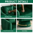 thumbnail image 3 of Ktaxon 360° Swivel Accent Armchair Velvet Upholstered Club Chair, Pumpkin Shape Sofa Corner Barrel Chair Green, 3 of 8