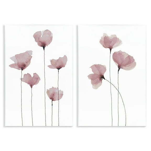 Stupell Industries Poppies Standing Tall Floral & Botanical Painting Unframed Art Print Wall Art, 10 x 15, Set of 2