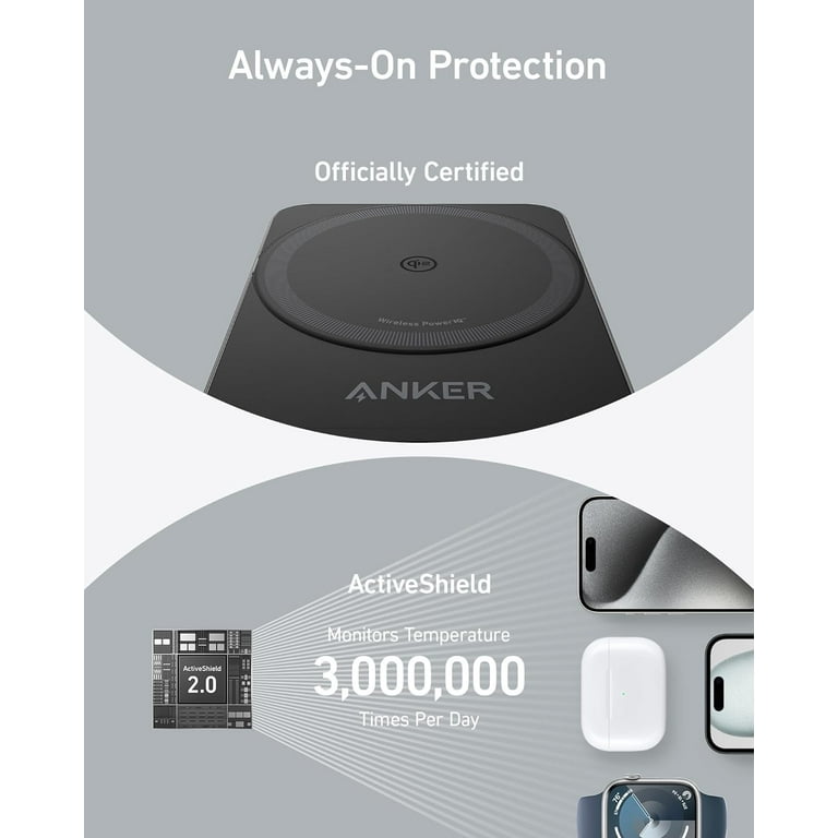 Anker MagGo 3-in-1 Qi2 Certified 15W MagSafe-Compatible Wireless Charger Stand, Black Anker MagGo 3-in-1 Qi2 Certified 15W MagSafe-Compatible Wireless Charger Stand, Black