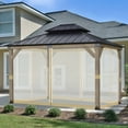 thumbnail image 2 of Aoodor Universal 12 x 16 ft. Gazebo Replacement Mosquito Netting Screen 4-Panel Sidewalls with Double Zipper for Patio Backyard Deck and Lawns (Only Netting), 2 of 9