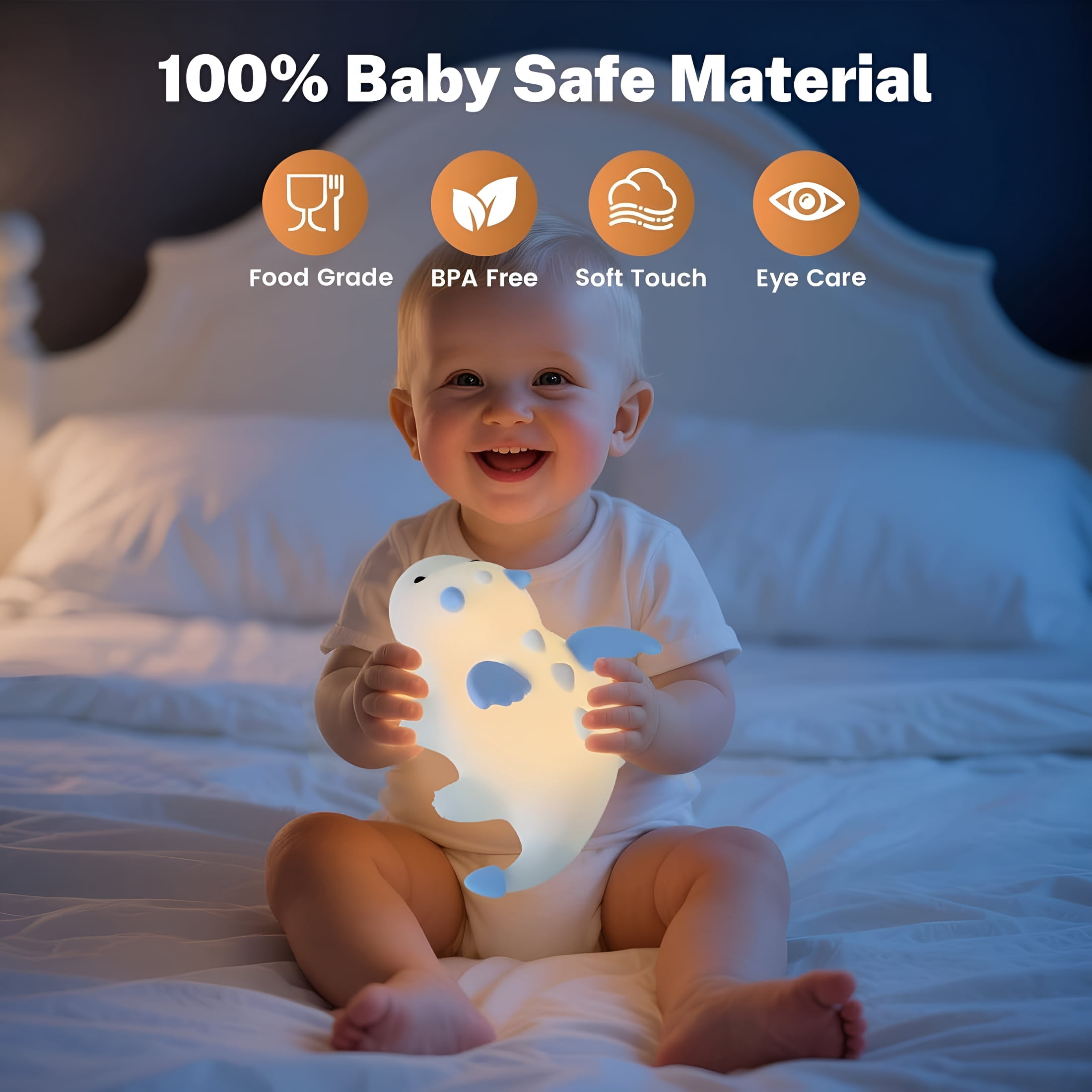 HIBIBUD 2026 New Milk Dragon Night Light for Kids,Cute Dinosaur Lamp Gifts for Boys and Girls,Dimmable Silicone Animal Magnetic Bedside Lamp,Rechargeable Night Light for Toddler Baby Nursery Decor