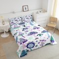thumbnail image 4 of Kawaii Mushroom Full Size Comforter Set, Cartoon Eyes Moon Print Bed Set For Teens, Cute Fungus Plant Soft Down Comforter For Bedroom, Leaves Botanical Microfiber Quilt Set, 4 of 7