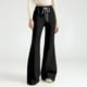 thumbnail image 2 of Pantalones de yoga de mujer con forro polar y cintura alta - Pierna recta ancha, bolsillos - Pantalones para hacer ejercicio/correr/sudar para todas las estaciones, 2 of 6