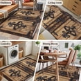thumbnail image 5 of 3'x5' Area Rugs, Barn Door Indoor Outdoor Area Rug for Living Room Bedroom, Farmhouse Wooden Grain Rustic Tribal Pattern Washable Bathroom Rugs Kitchen Floor Carpet Mats Home Decor Aesthetic, 5 of 8