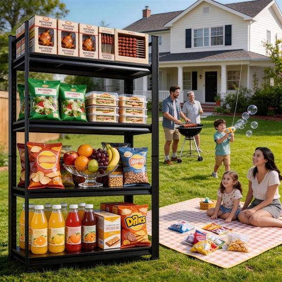 Black 5 Tier Heavy Duty Storage Shelves, 12"x36"x72" Adjustable Steel Shelving Unit, Multipurpose Storage Rack for Home Garage Kitchen Pantry