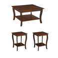 thumbnail image 1 of Pemberly Row Ensemble de 3 - 2 Tables d'Appoint Carrées et Table Basse en Bois Espresso, 1 of 10