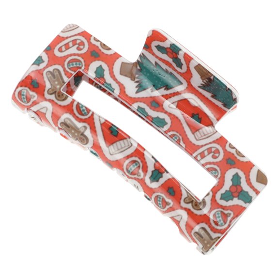 Unique Bargains 1 Pc Christmas Hair Clips Tree Hairdo Clip for Christmas 3.35"x1.77"x1.57" Yellow Red Orange