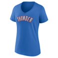 thumbnail image 2 of Women's Blue Oklahoma City Thunder Wordmark V-Neck T-Shirt, 2 of 3