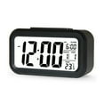 thumbnail image 2 of Matsuzay Despertador Pantalla digital Sensor de temperatura Termómetro Con pilas Retroiluminación Calendario Relojes de repetición Electrónica Negro, 2 of 6