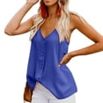thumbnail image 4 of Viikei Womens Camisoles and Tanks Plus Size Tank Tops for Women Camisoles for Women Tops Solid Buttons V-neck Vest Sling Camisole Sleeveless T-Shirt, 4 of 7