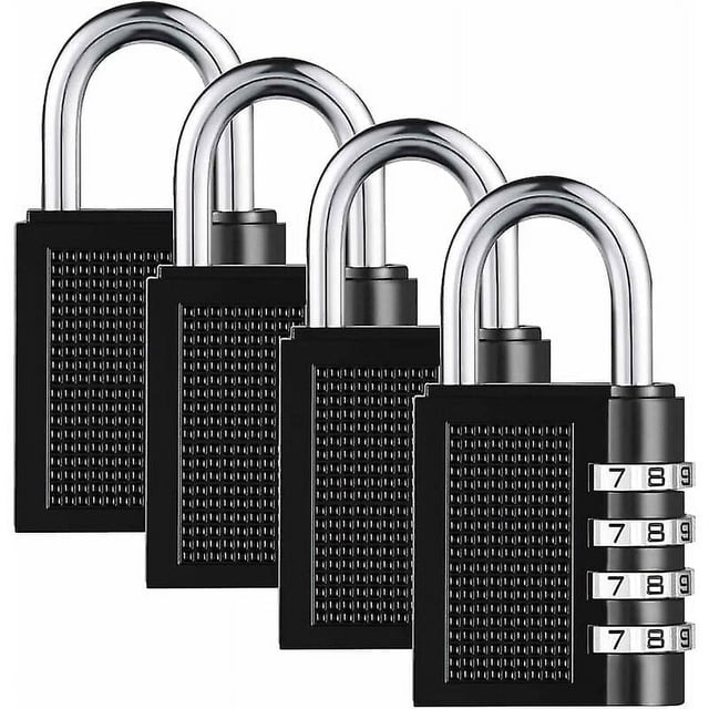 Candado de combinación Sincero Paquete de 4 4 dígitos resistente Negro 80X40X13 mm