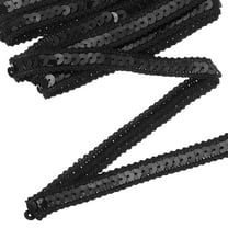 11 Yard Sequins Trim Ribbon 0.5 Inch Sequin Gimp Braid Trim Spangle Flat Sequins for Crafts Sewing Clothes Home Party Decoration, Black