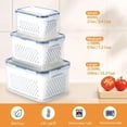 thumbnail image 3 of ZHOHO TANT Pre-Cut Airtight Food Storage Bins with Lids, BPA-Free, 3-Pack for Fruits, Vegetables, and Meat, 3 of 8