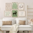 thumbnail image 2 of PixonSign Framed Canvas Print Wall Art Set - Horse Tropical Jungle Leaf & Humanities Pattern Poster - Set of 6 Abstract Geometric Minimalism Cultural Art Wall Décor - 12"x16"x6 Natural, 2 of 5