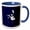 Blue/White, variant on 3drose, Kiteboarder Turning the World Upside Down White Vector, 15oz Mug