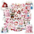 thumbnail image 4 of 35pcs Cute Santa Stickers Christmas Candy Stickers Pink Snowman Stickers for Laptops Suitcases Notebooks, 4 of 9