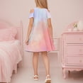 thumbnail image 6 of HAOTAGS Summer Dresses for Girls, Waisted Dyed Print Off-Shoulder Breathable Dresses Pink 11 T, 6 of 8