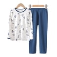 thumbnail image 2 of Gubotare Big Girls Pajamas Toddler Long Sleeve Pajama Set,Kids 2pcs Sleepwear Jammies Set Size 13-14 (White,13-14 Years), 2 of 8