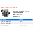 thumbnail image 2 of Alternator - Compatible with 2005 - 2009 Subaru Legacy 2006 2007 2008, 2 of 2
