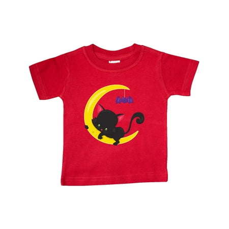 

Inktastic Black Cat Cat On The Moon Bat Halloween Gift Baby Boy or Baby Girl T-Shirt