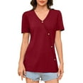 thumbnail image 6 of ZyeKqe Summer Tops for Women Casual Short Sleeve Shirts V Neck Blouses Loose Fitted T Shirts, 6 of 9