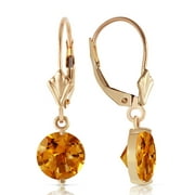 Galaxy Gold 14k Yellow Gold Round Natural Citrine Dangle Earrings