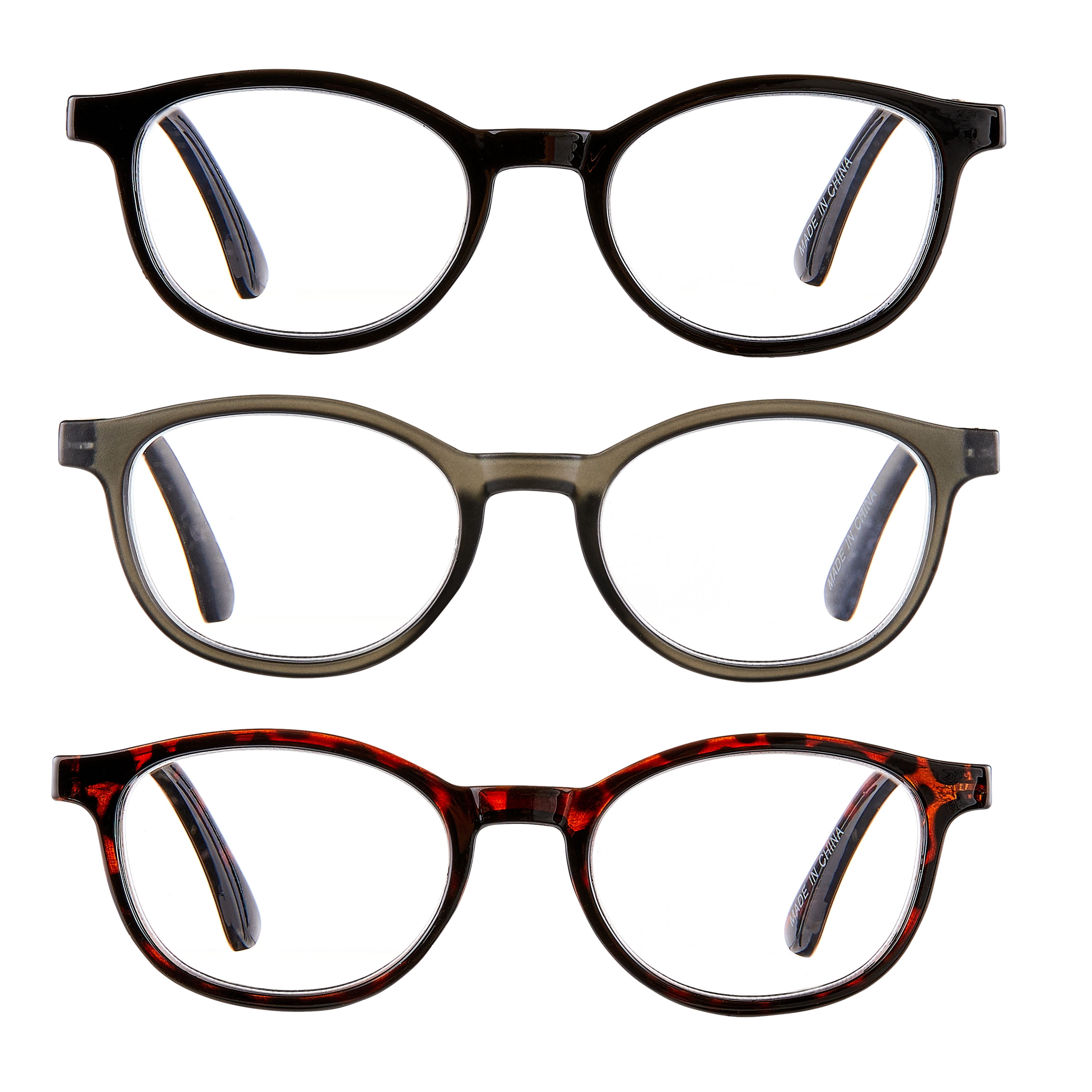(2 pack) Equate 3-pack Unisex Rectangular Reading Glasses Ts-1011, +2.50