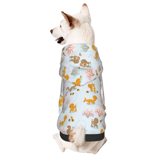 Balery Squirrel In The Forest Sudadera con Capucha para Perros Pequeños – Ropa para Mascotas, Disfraz para Perros y Gatos, Ideal para Fiestas y Cosplay-Large