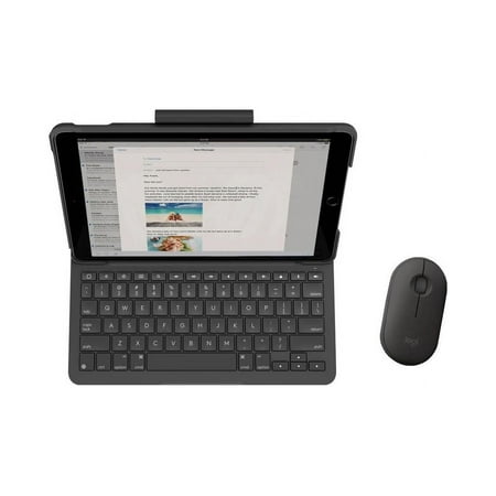 Logitech - Pebble i345 Bluetooth Optical Ambidextrous Mouse for iPad - Graphite