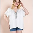 thumbnail image 3 of Women's Sequin Short Sleeve Tee V Neck T Shirts Glitter Sparkles Loose Blouse Tops, 3 of 8