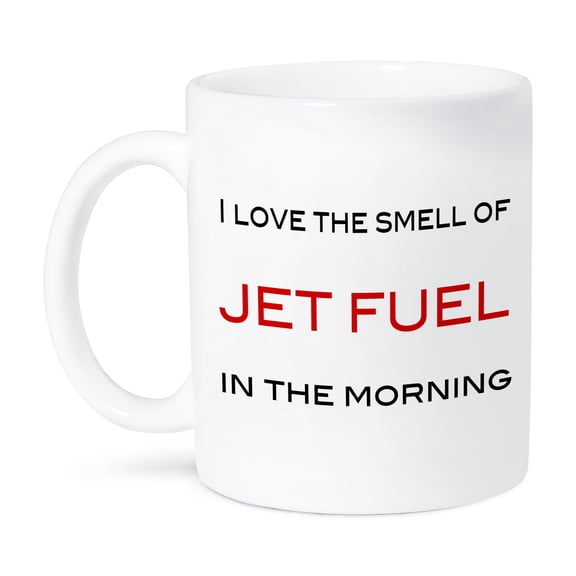 3dRose, I love the smell of jet fuel in the morning, Red, 11oz Mug