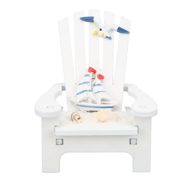 Mini sillas de playa con adornos, diseño exquisito, ambiente marino, adorno de velero para el hogar, la oficina y el baño.