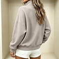 thumbnail image 5 of Aezemi Women Full Zip Oversized Sweatshirt with Cargo Pockets Mock Neck Zip up Fashion Loose Fit Fall Winter Outerwear Coat Casual Trendy Long Sleeve No Hood Sweatshirt for Women XXL, 5 of 6
