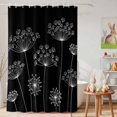 thumbnail image 6 of Shower Curtain White Dandelion Shower Curtains for Bathroom Decor, Waterproof Polyester Shower Curtain Set with Hooks, Small Stall Size 36" x 72" Black, 6 of 9