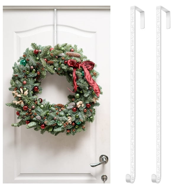 Fovths Christmas Metal Wreath Hanger 14.5 Inches Wreath Hook with Holly