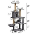 thumbnail image 3 of ZephyPaws 52"Cat Tree for Adult Cat,Multiple Sisal Cat Scratching Post Tower for Indoor Kitten,Gray, 3 of 8