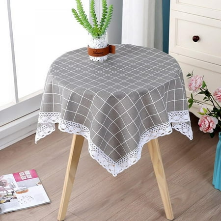 

Pastoral Round Tablecloth - 41 Inch Dia. - Linen Fabric Table Cloth - Washable Table Cover with Dust-Proof Wrinkle Resistant for Restaurant Picnic Indoor and Outdoor Dining