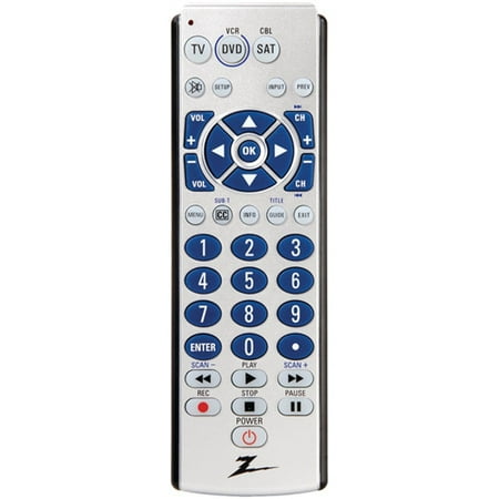 ZENITH ZB310 3-Device Universal Remote with Oversized Buttons