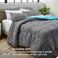 thumbnail image 2 of Bare Home Ultra-Soft Reversible Comforter - Goose Down Alternative - Queen, Gray/Aqua, 2 of 8