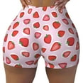 thumbnail image 2 of Cauagu Hand Drawn Strawberry for Womens Workout Impact Shorts,Booty Biker Shorts High Waisted Elastic Athletic Shorts for Yoga Gym Running Sports-XX-Large, 2 of 8