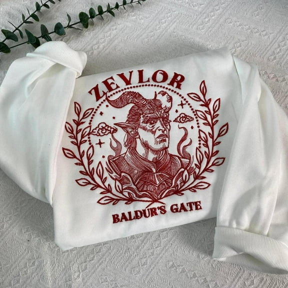 Zevlor Embroidered Sweatshirt, Baldur's Gate, Unisex Sweatshirt-LINHKHA