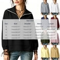thumbnail image 3 of ClodeEU Women's Half Zip Stand Collar Long Sleeve Sweatshirt,Casual Loose Solid Pullover Top Army Green,Women's Plus L, 3 of 8
