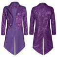 thumbnail image 2 of JOANKDMI Unisex Adult Ringmaster Showman Steampunk Magician Costume Sequined Tailcoat Jacket with Chain Details for Circus Carnival Party Stage Fancy Dress Garments, 2 of 7